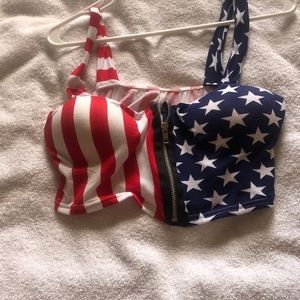 Red White & Blue Crop Top